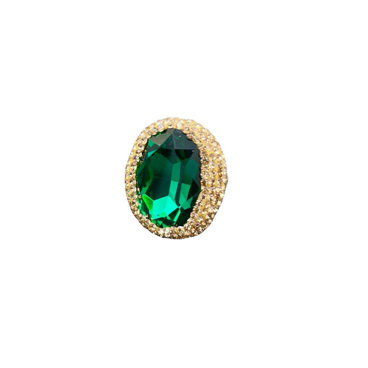 The crystal ring is emerald green