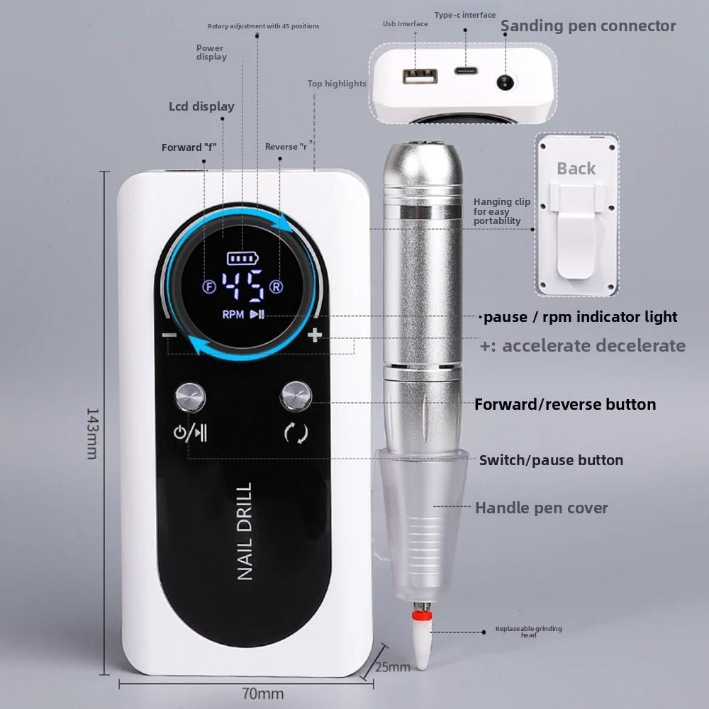 Nail polish grinding machine