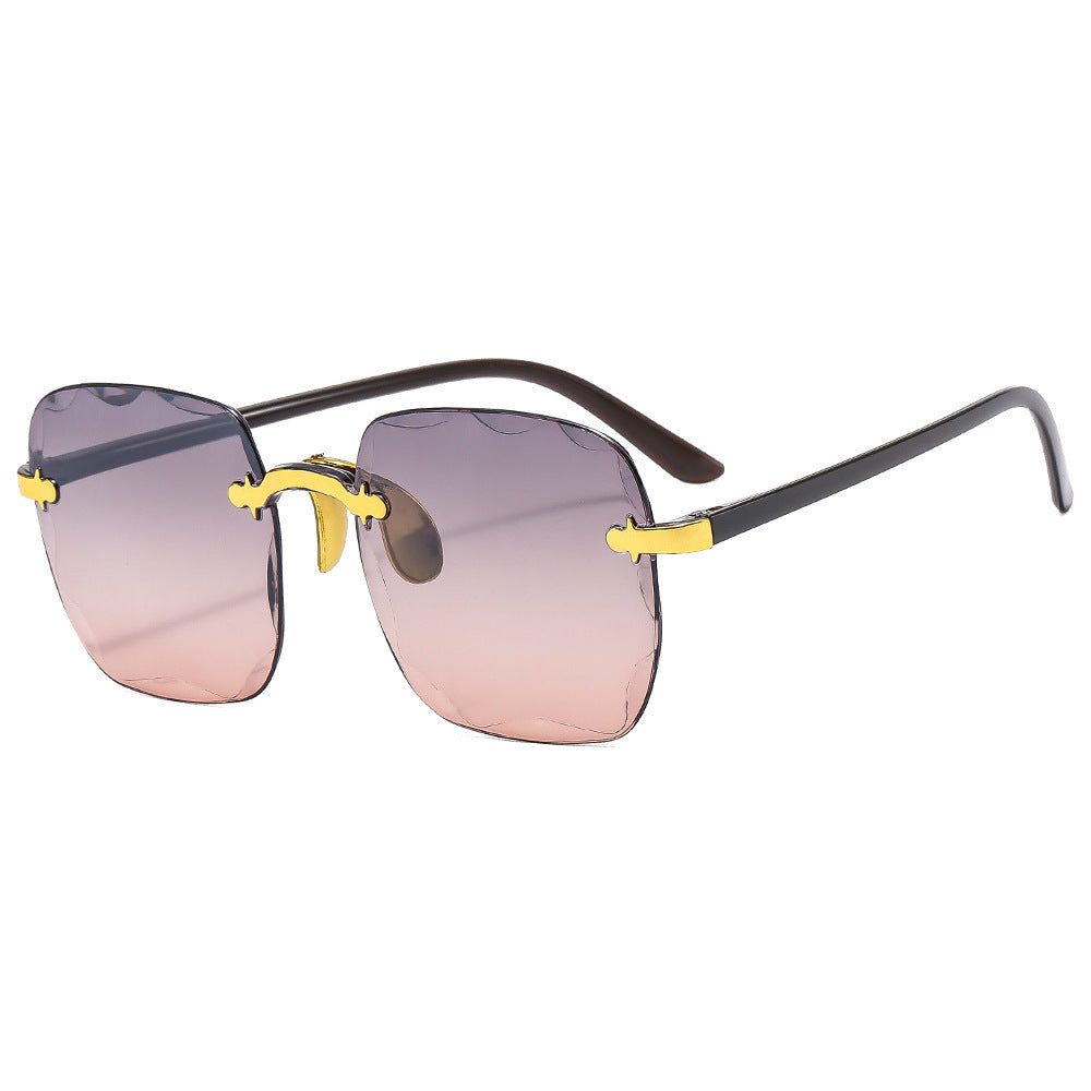 Frameless beveled sunglasses