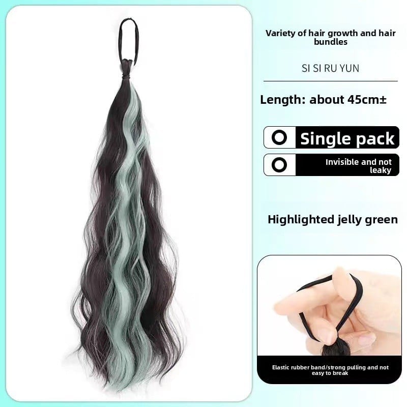 Colorful Hand-Woven Synthetic Hair Ponytail Bundles for Volume & Styling