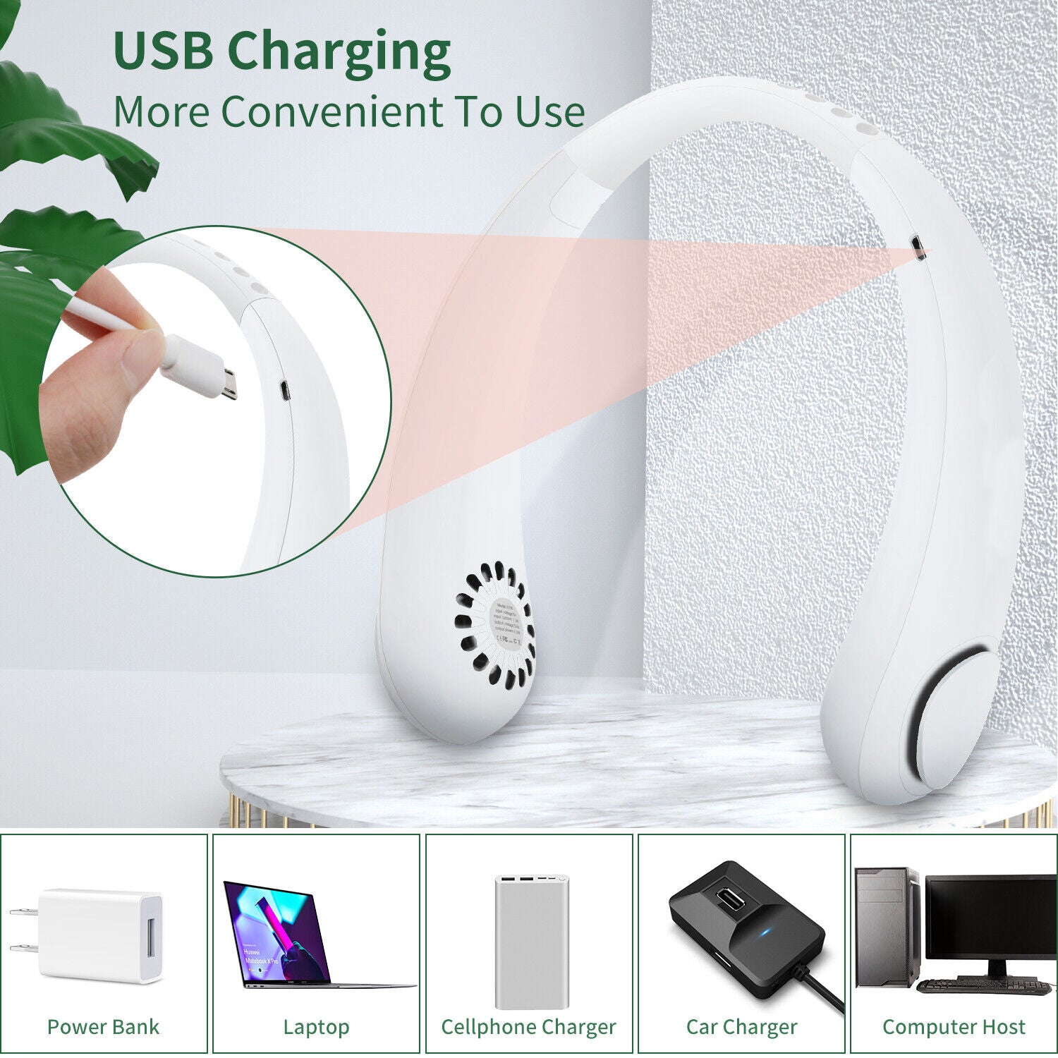 Creative Mute Outdoor Portable Bladeless Fan Tide