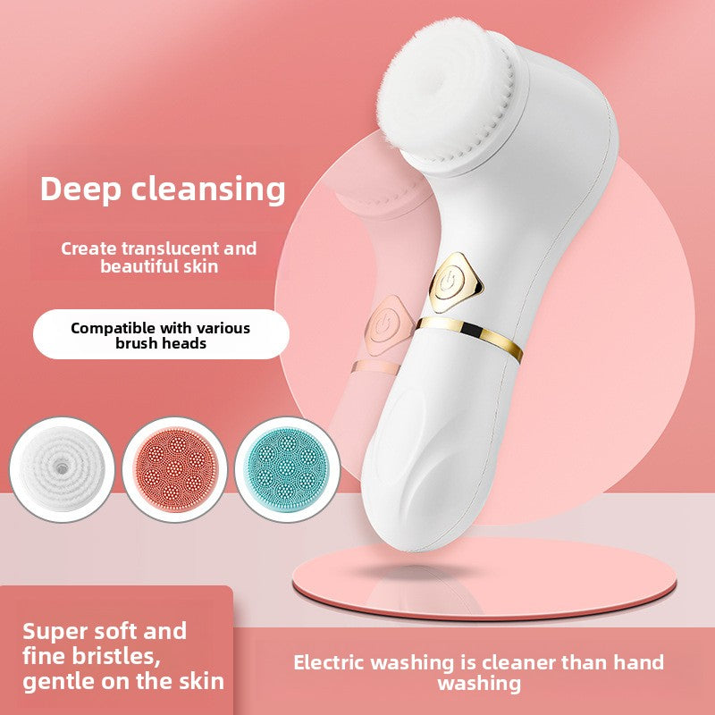 Electric Facial Cleansing Brush with Silicone Heads