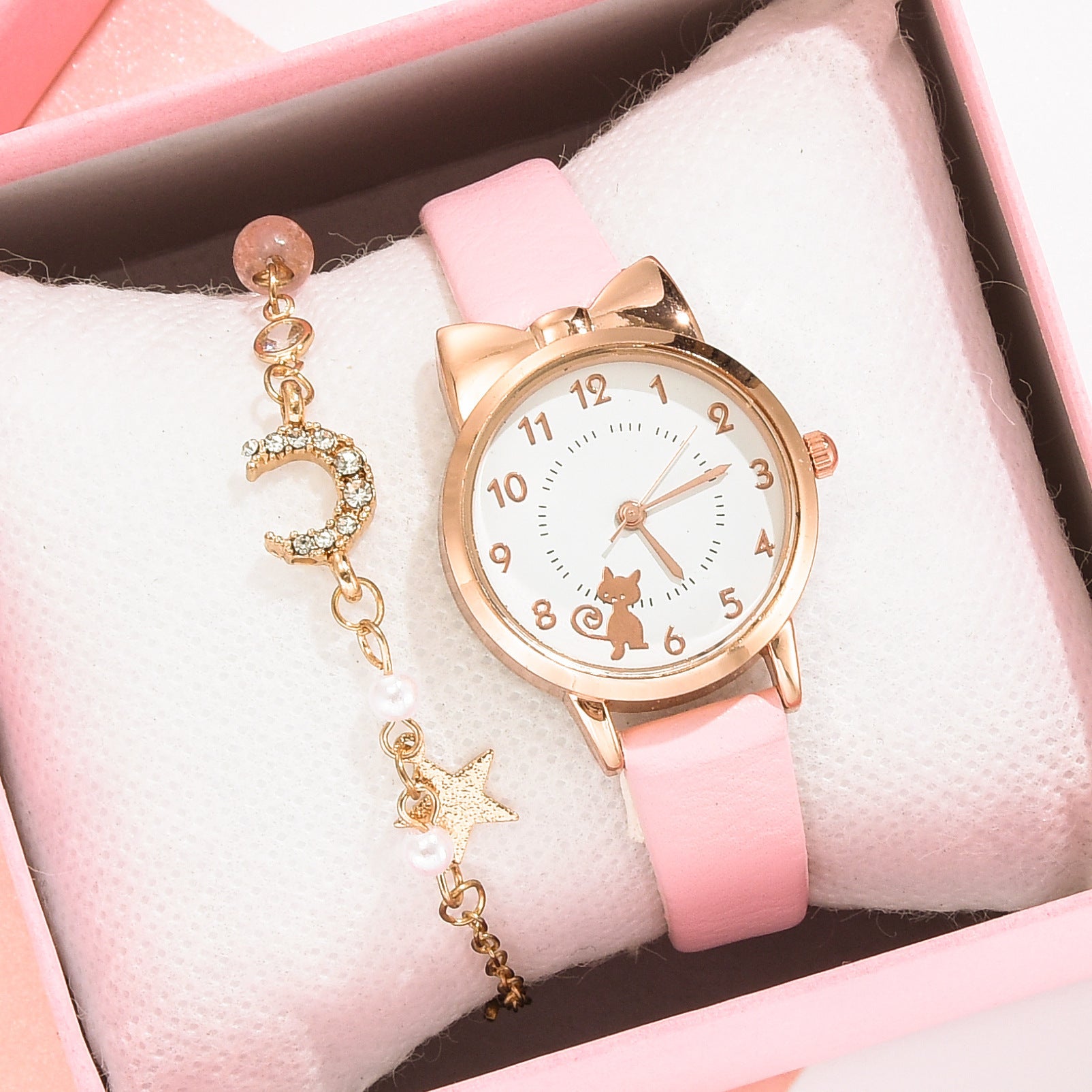 Kids Waterproof Quartz Watch with Bracelet, Cute Girl's Fashion Watch, Korean Style