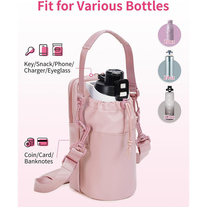 Insulated Water Bottle Sling Bag with Phone Pocket
