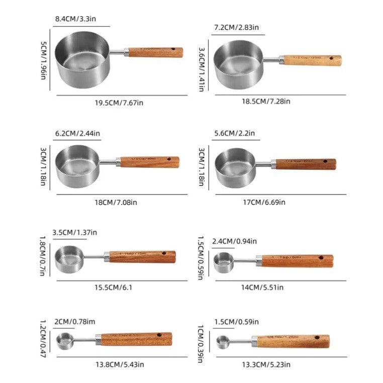 Stainless Steel Measuring Cup and Spoon Set