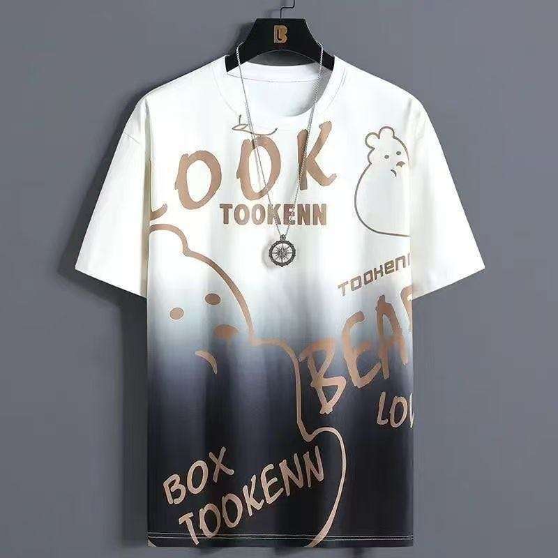 Men's Summer Ice Silk Loose Gradient T-Shirt