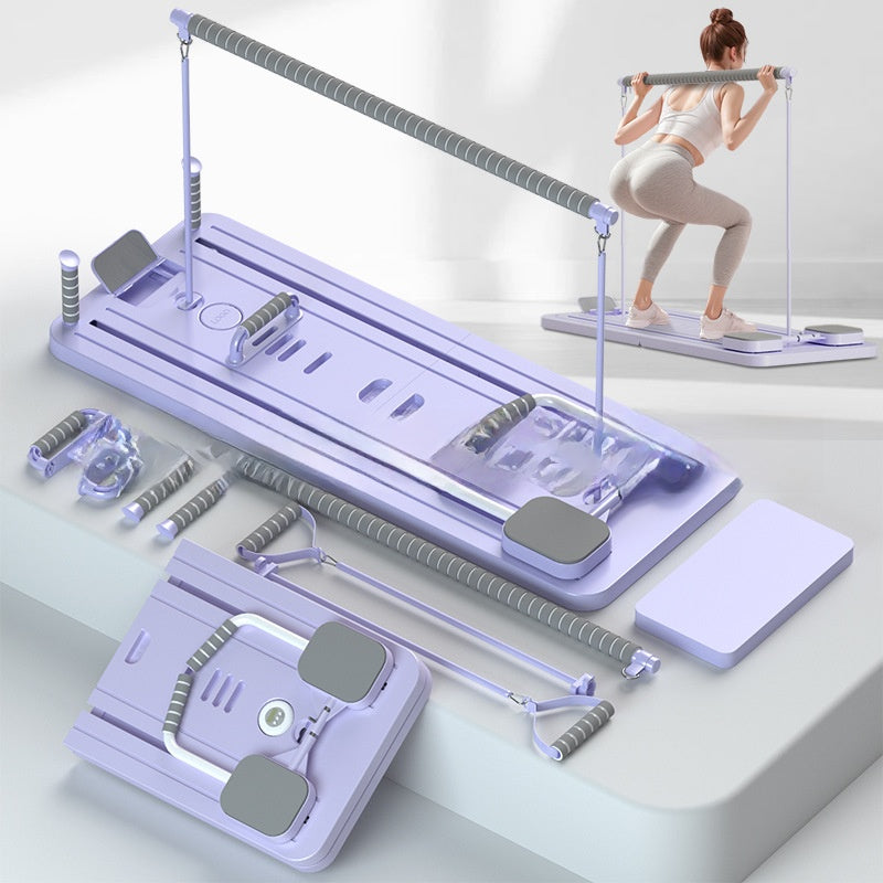 Multi-functional pole-mounted Pilates mat