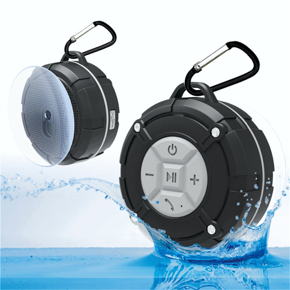Waterproof Bluetooth Speaker with Suction Cup and Hook
