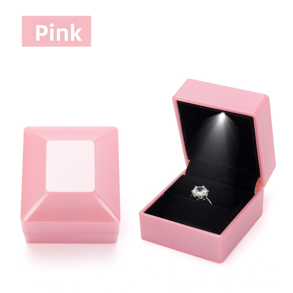 Led Light Jewelry Box Spray Paint High-End Jewelry Bracelet Box Ring Box Necklace Box Bracelet Jewelry Box