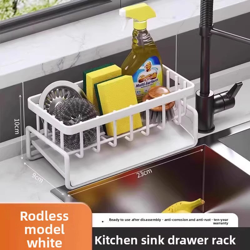 Kitchen storage rack, rag storage and draining rack