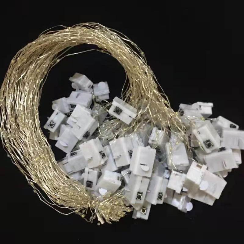 Led Copper Wire String Lights Three-gear LED Small White Box String Lights Express Gift Box Wave Ball Decorative Atmosphere Layout