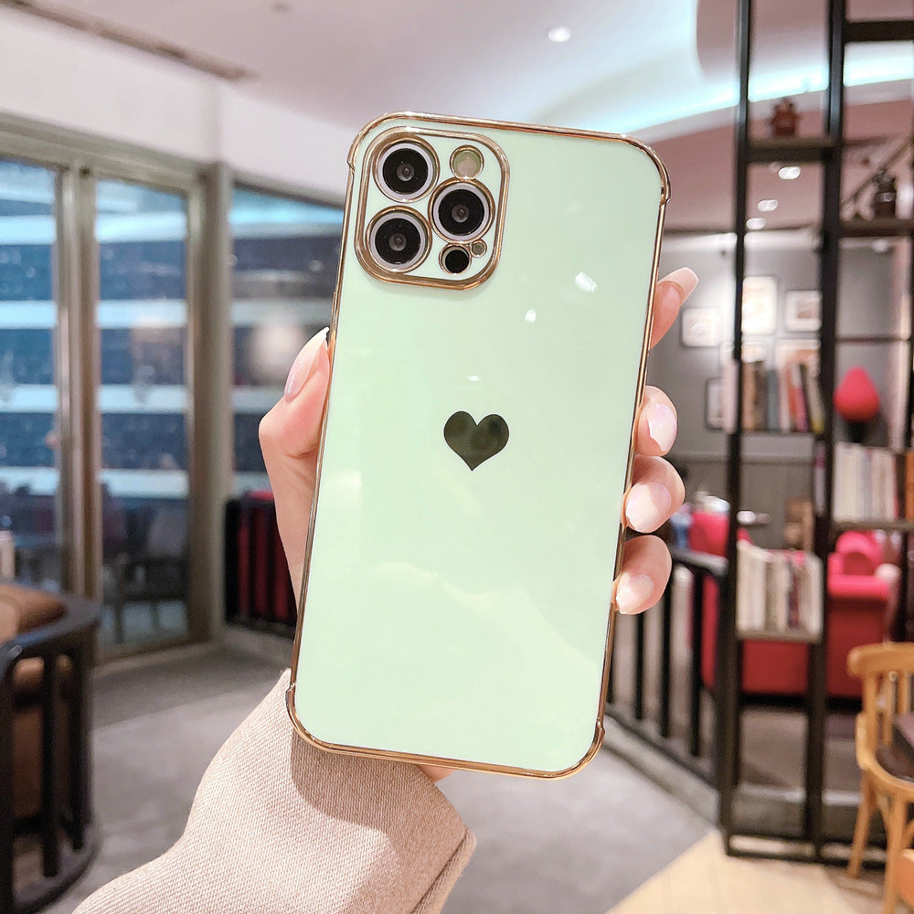Electroplated love Apple 15 Side phone case