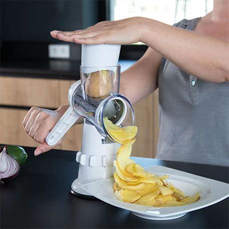 Multifunctional Hand-Cranked Vegetable Slicer with Grater