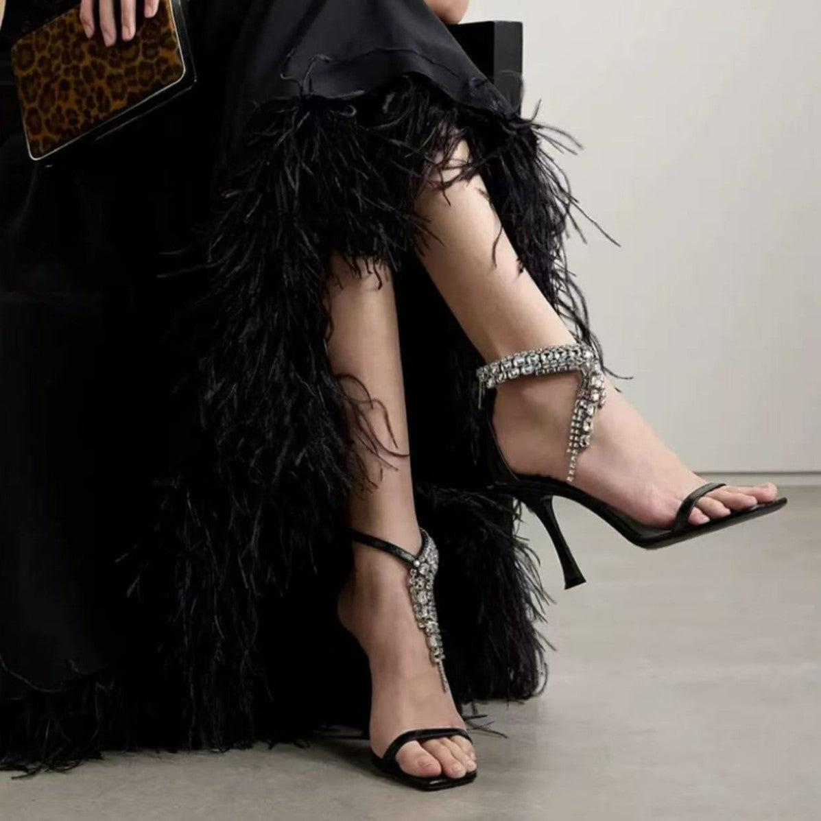 French Rhinestone High Heels