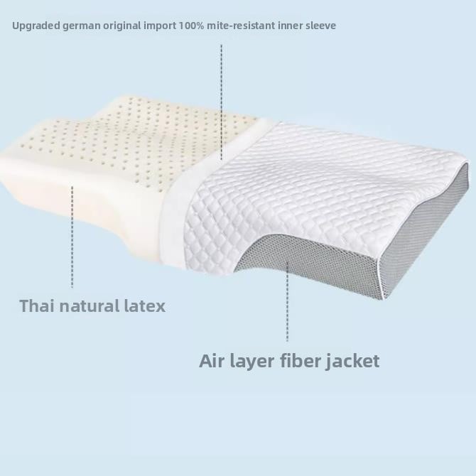 Neck protection and sleep aid latex pillow