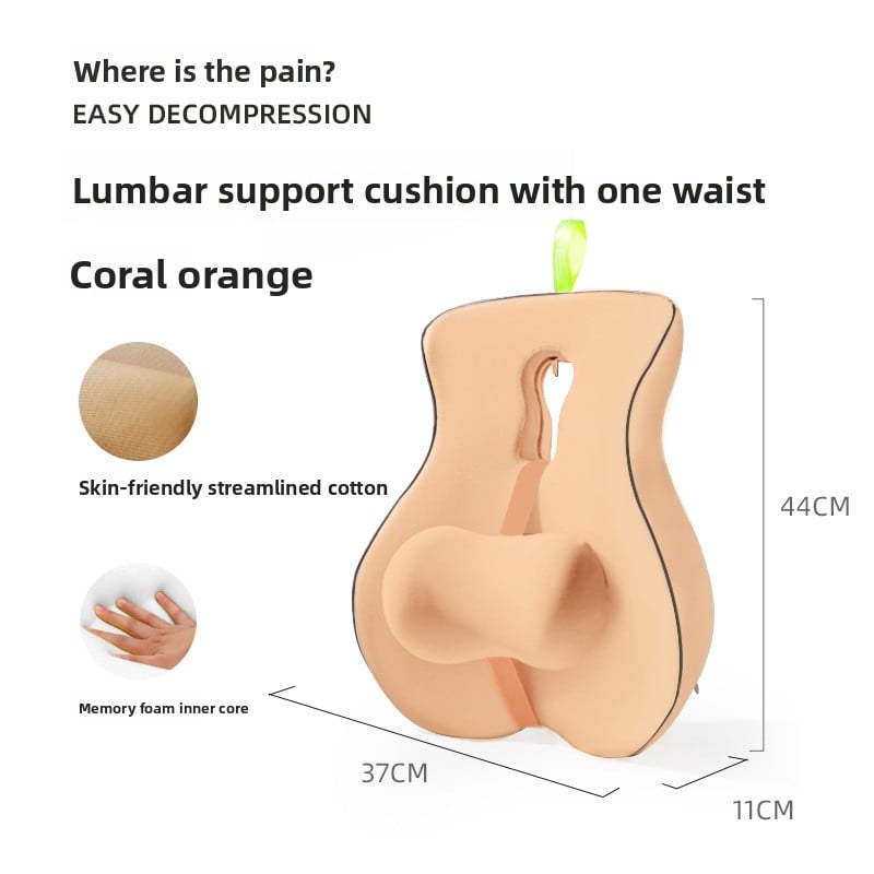 Ergonomic Memory Foam Back Support Cushion for Office Chair