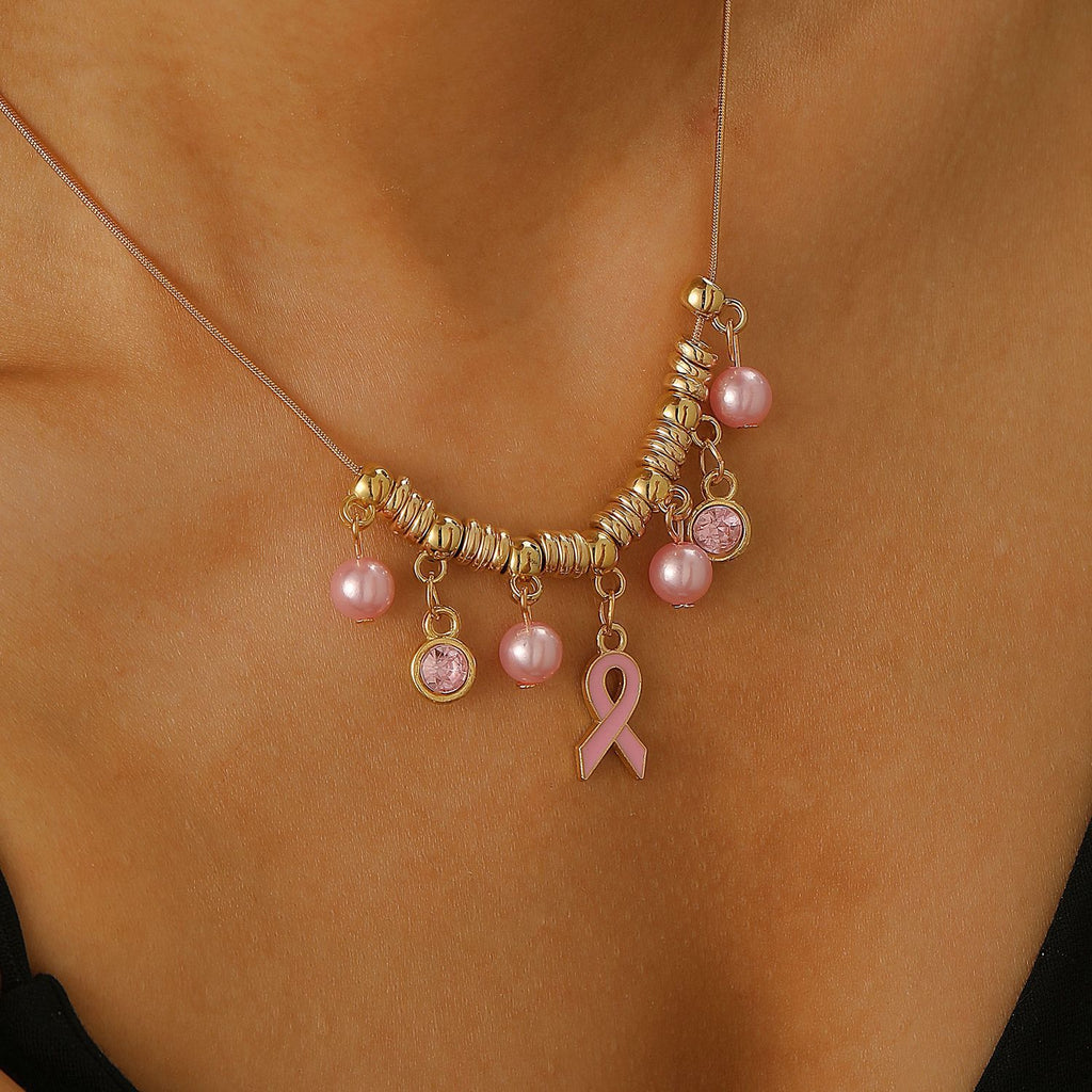 Breast cancer awareness necklace