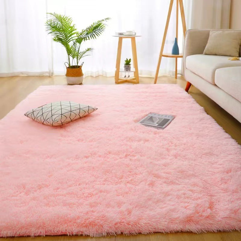 Plush Silk Hair Carpet for Home Bedroom and Living Room