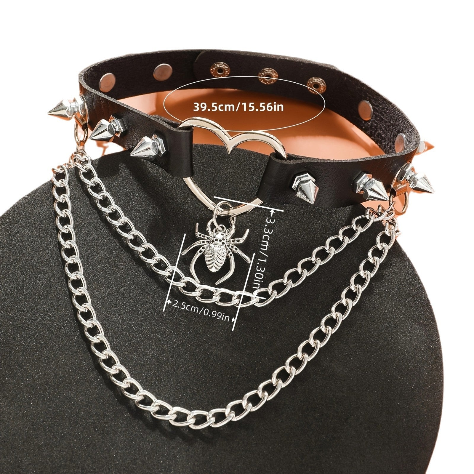 Black Punk Rock PU Collar Necklace for Women