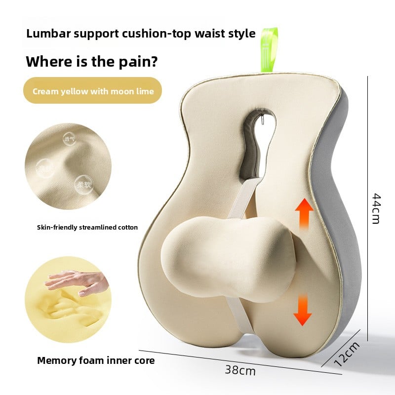 Ergonomic Memory Foam Back Support Cushion for Office Chair