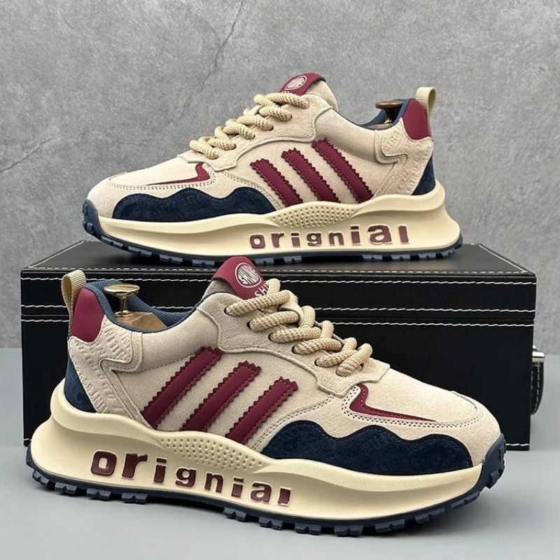 Leather men's casual durable slip-on shoes