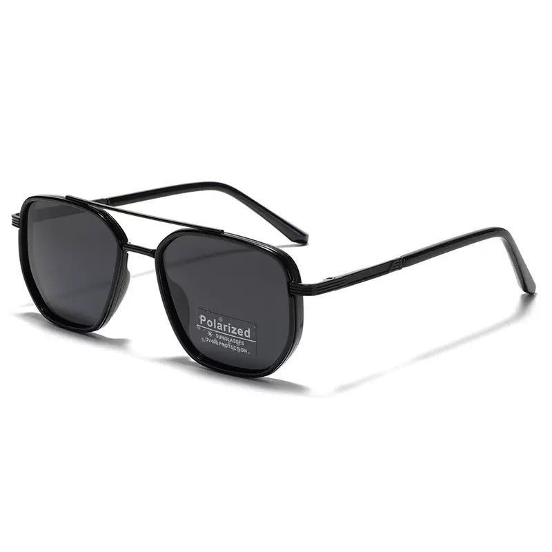 Semi-Metal Large Square Frame Sunglasses for Men