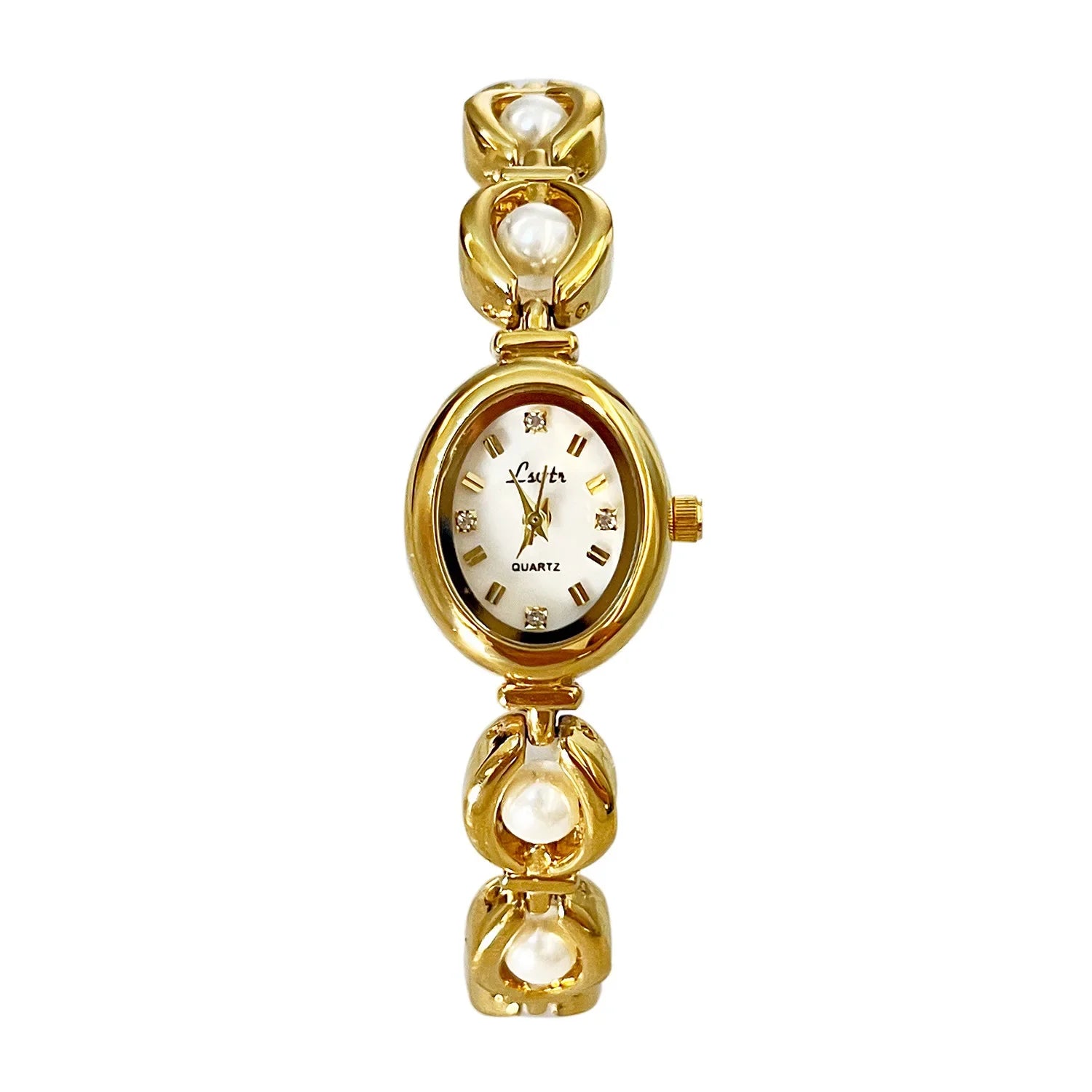 A mid-history light luxury imitation pearl watch with elegant bracelet for women