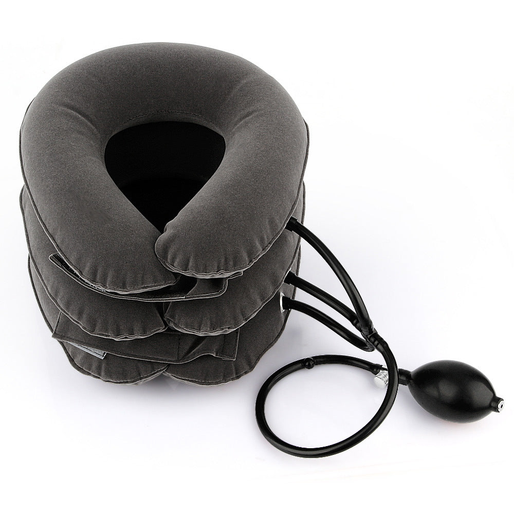Flocking inflatable neck protection