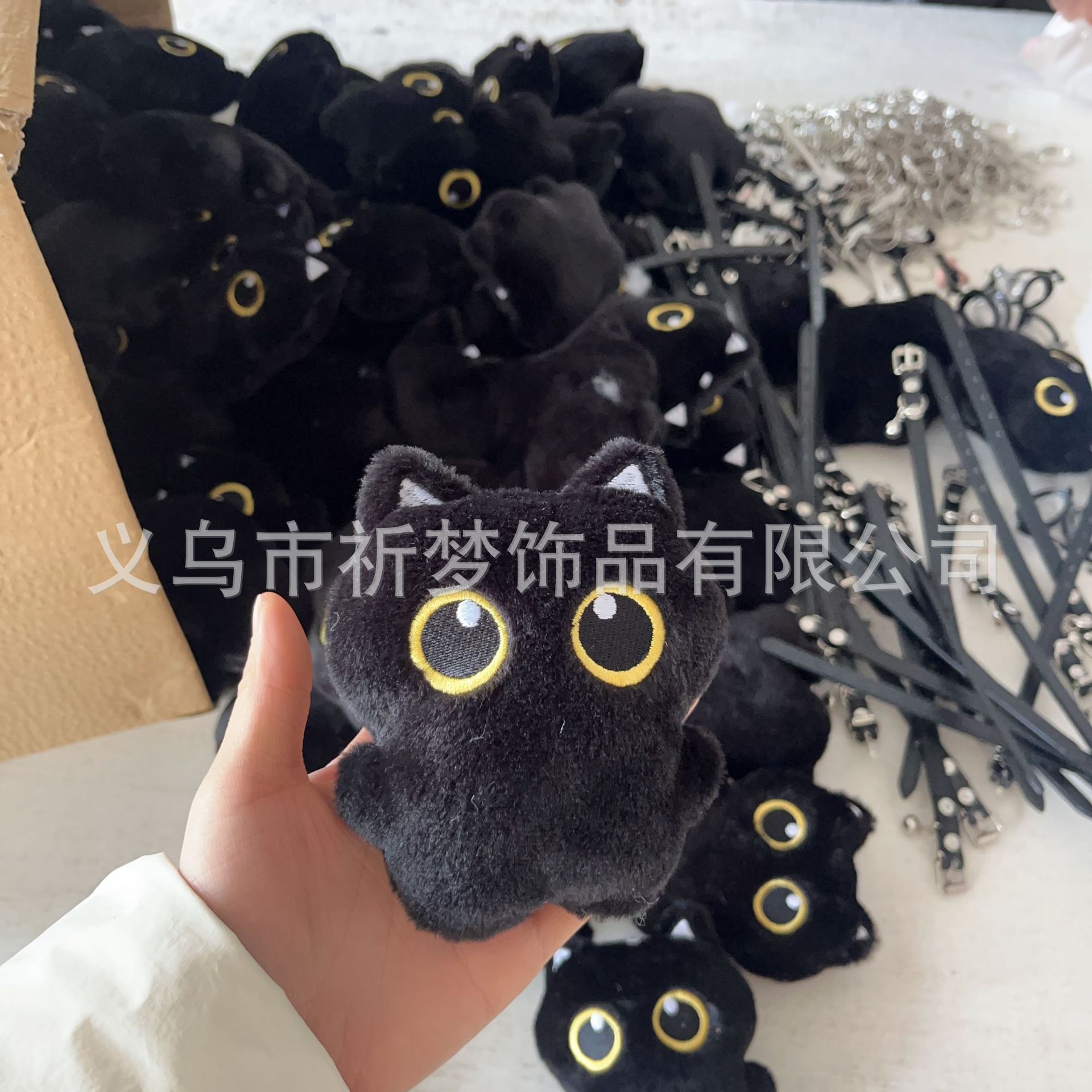 Black Cat Doll Plush Doll Pendant Cute Cat Baby Bag Pendant Couple Gift