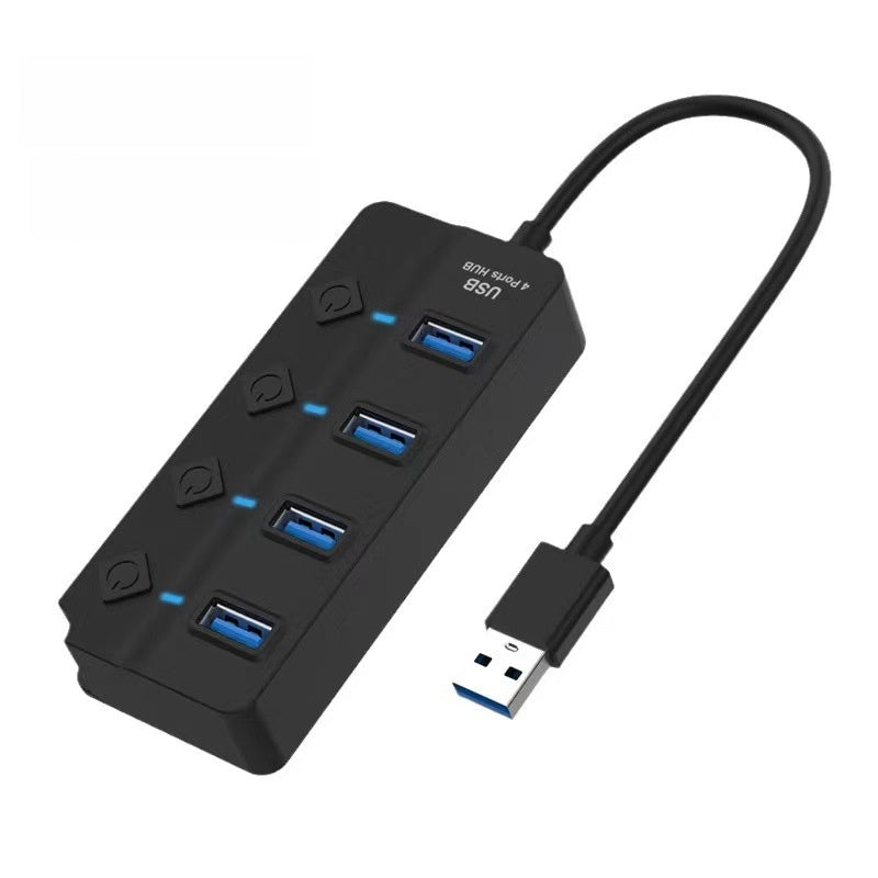 7-Port USB 3.0 Hub with Independent Switches, High-Speed Splitter