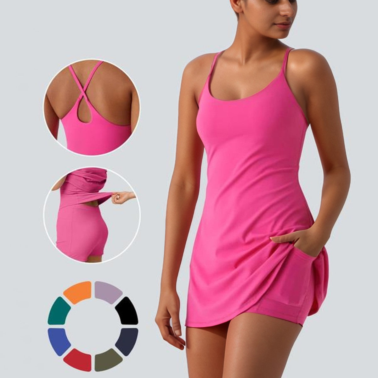 Sports cross-halter tennis dress
