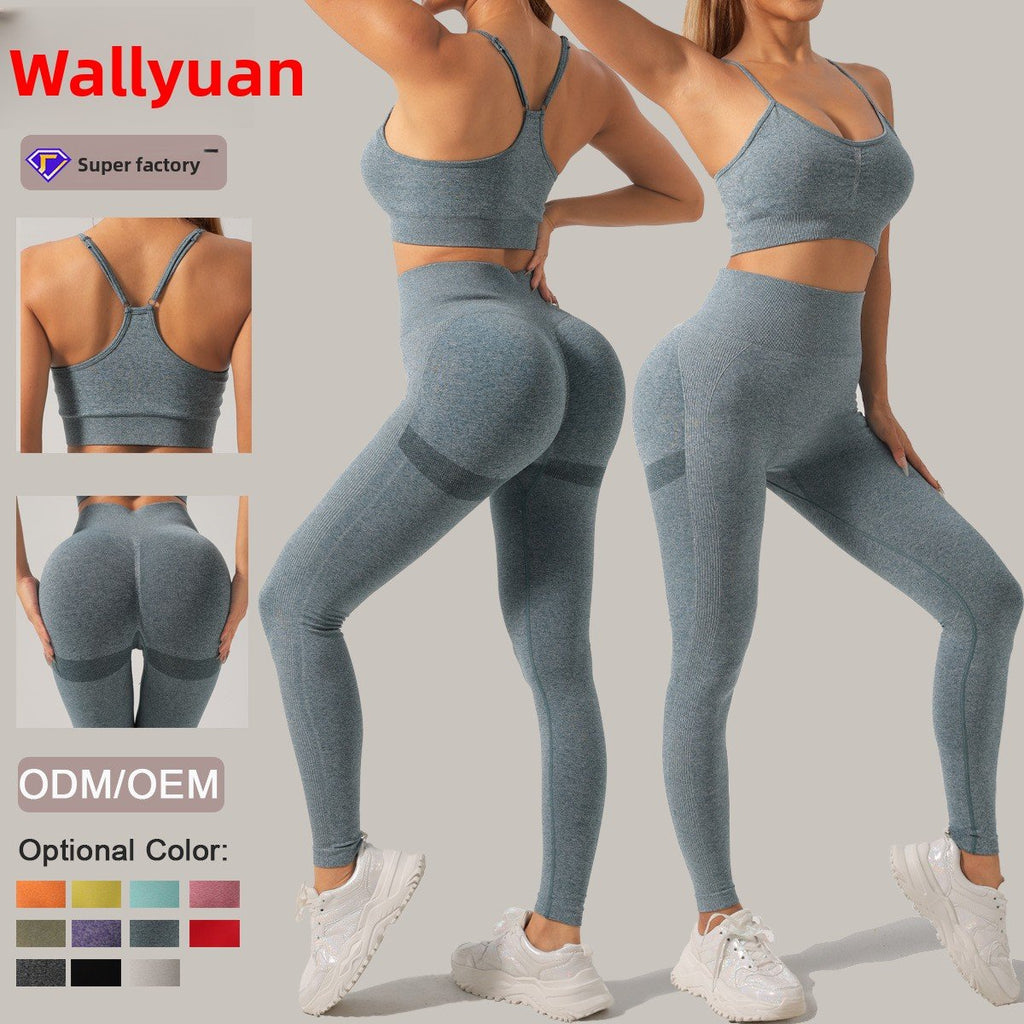 Long, high-elasticity running yoga pants set