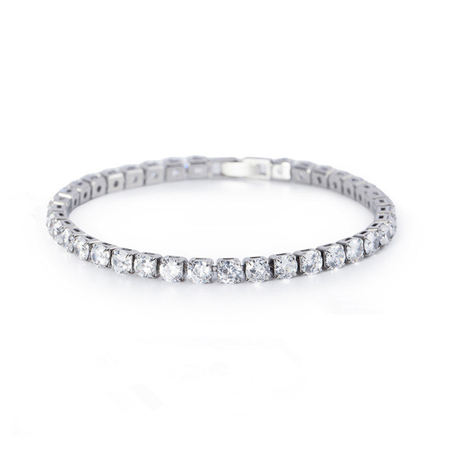 925 Silver Moissanite Tennis Chain Bracelet Necklace