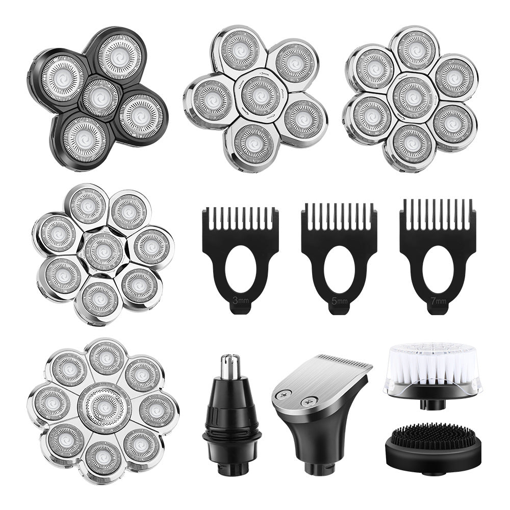 Cross-border electric shaver rotary washing shaving multi-head accessories floating IPX-grade bald razor