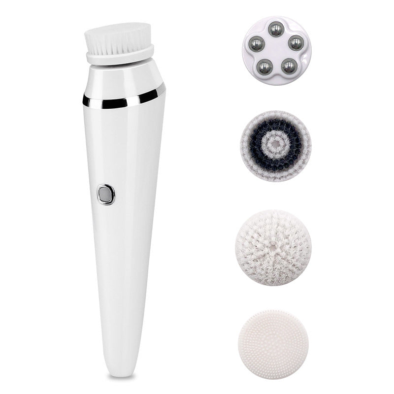 Four-in-one Electric Facial Cleansing Brush with Waterproof Design