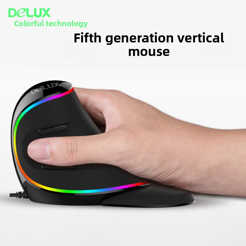 Delux Ergonomic Vertical Mouse with RGB Lighting