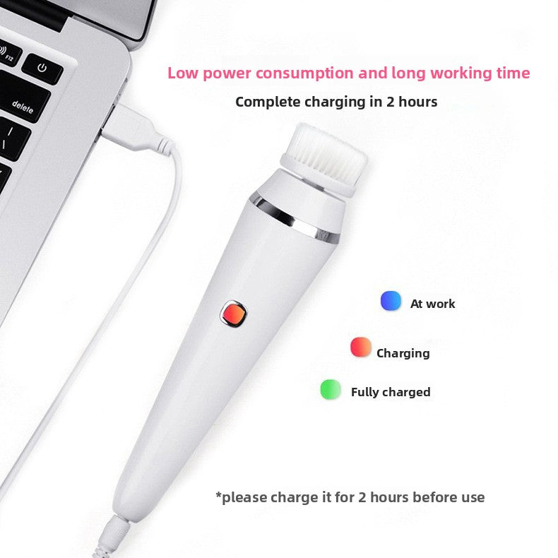 Four-in-one Electric Facial Cleansing Brush with Waterproof Design