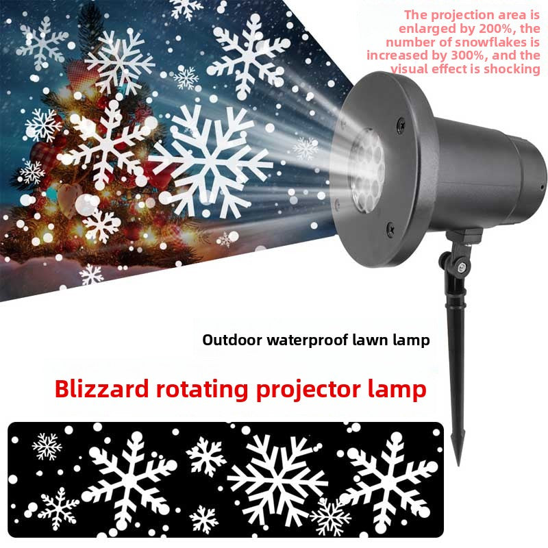 Christmas Snowflake Projector Light with Replaceable Film Patterns