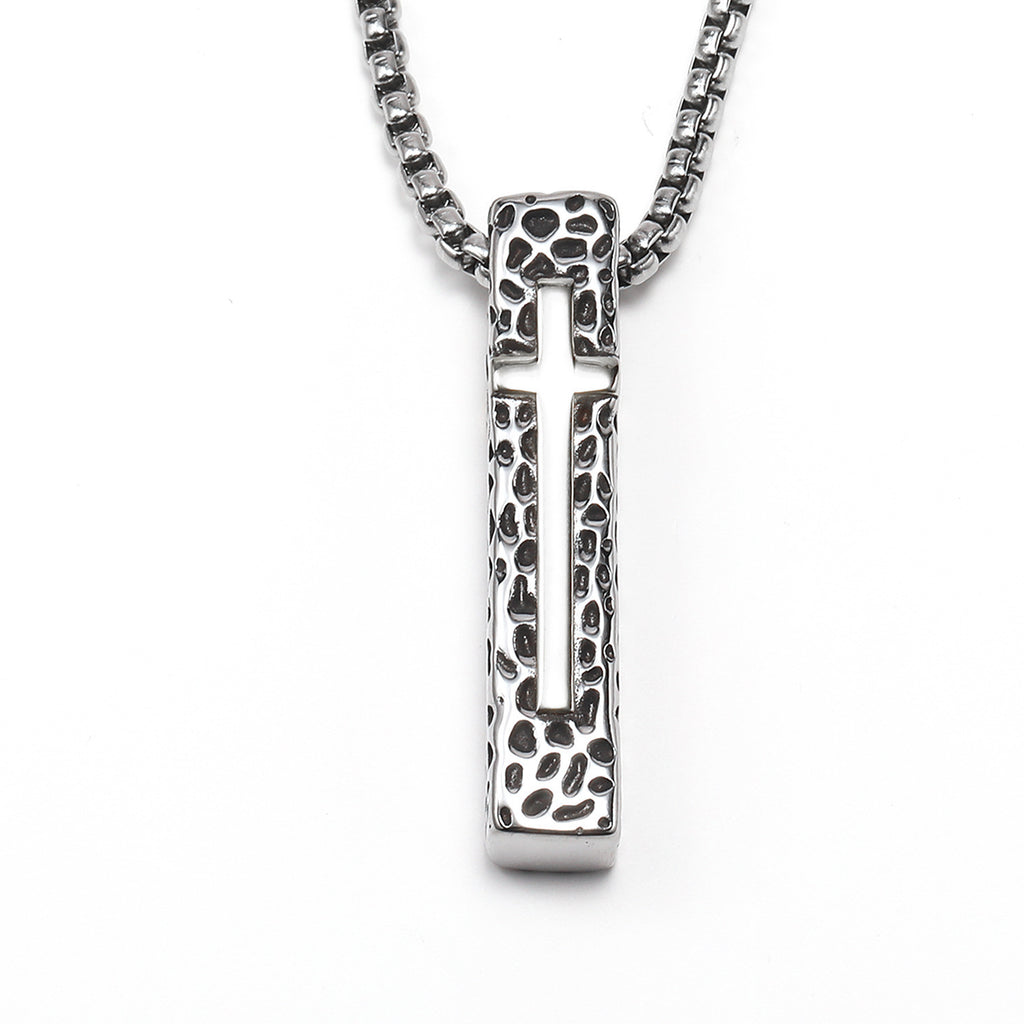 domineering double wolf head titanium steel pendant necklace