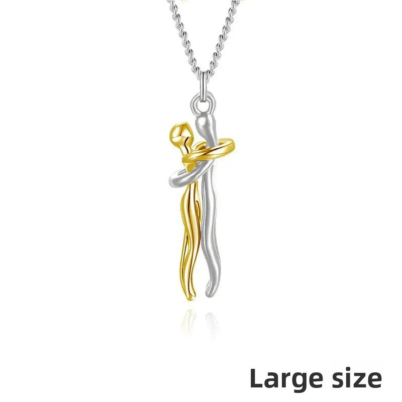 Couple Embrace Pendant Necklace