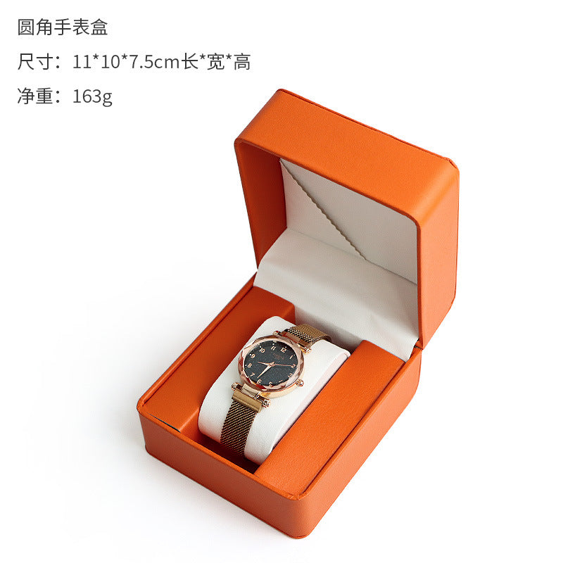 Advanced sense PU car line watch box business pocket watch watch portable zipper fashion jewelry box storage cross-border