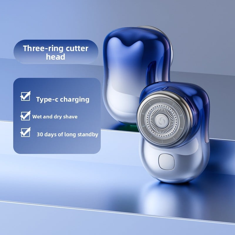 Mini Electric Shaver with Floating Cutter Head and Digital Display