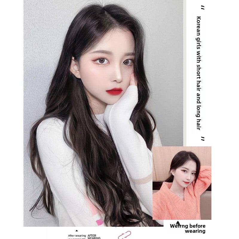 V-Shaped Fluffy Synthetic Hair Wig ? Straight/Curly (50cm/60cm)