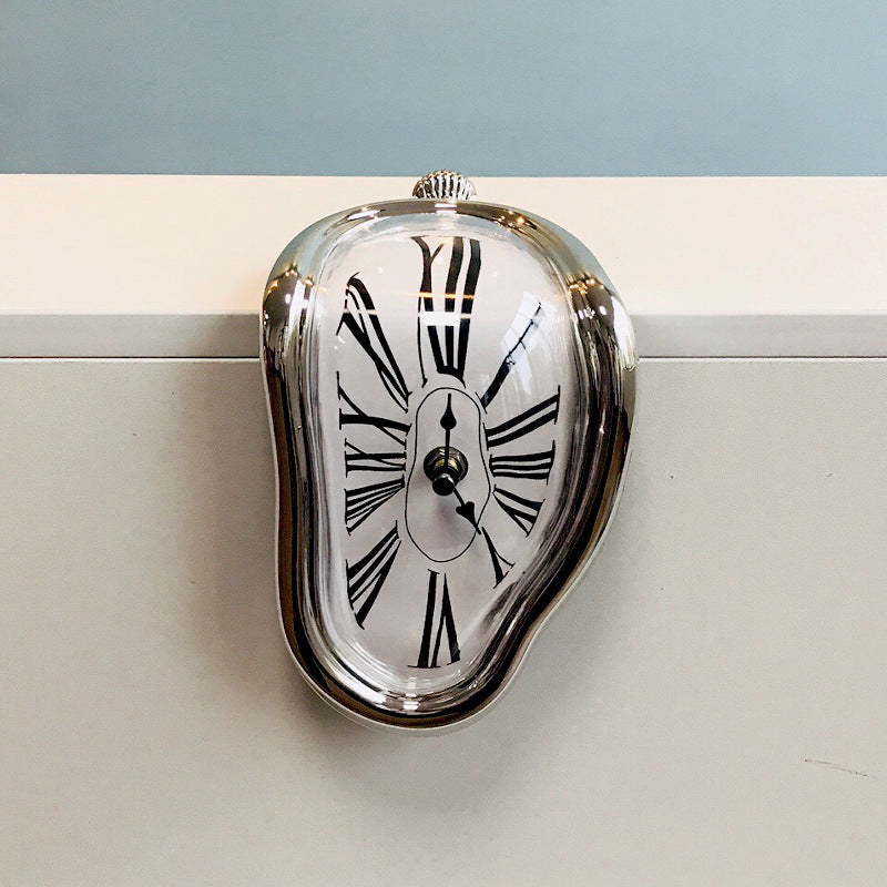 A distorted Roman numeral wall clock