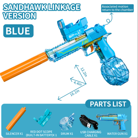 Cross-border electric Glock water gun children's toys large capacity burst water gun beach summer Amazon wholesale