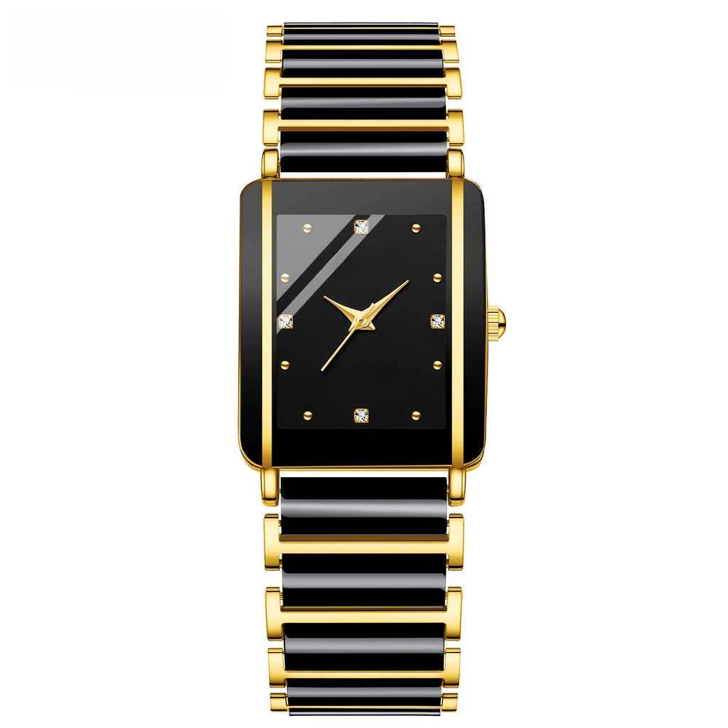 CHENXI Square Couple Watch with Ceramic Strap