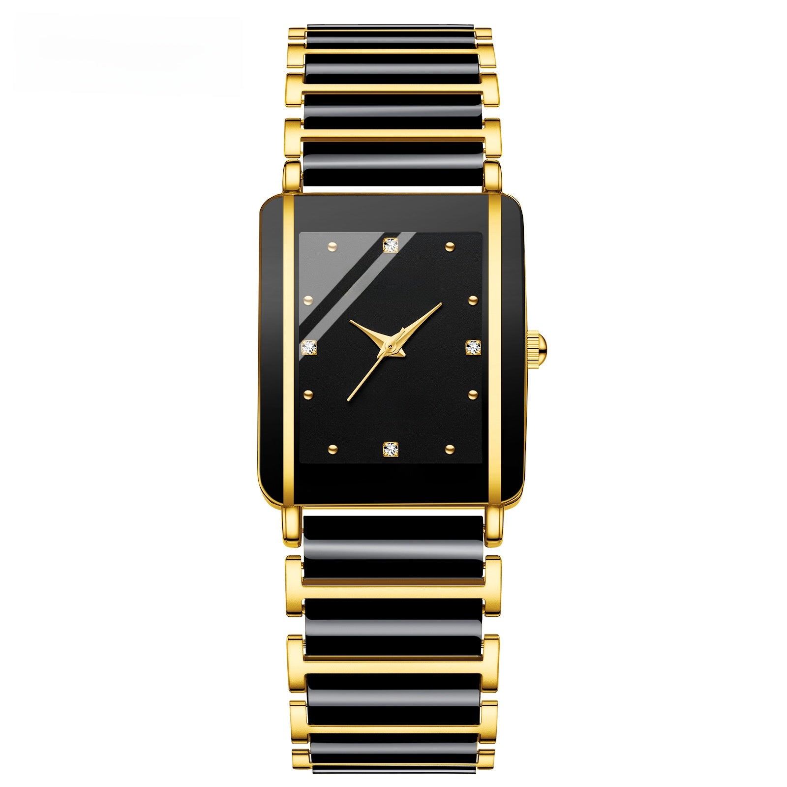 CHENXI Square Couple Watch with Ceramic Strap