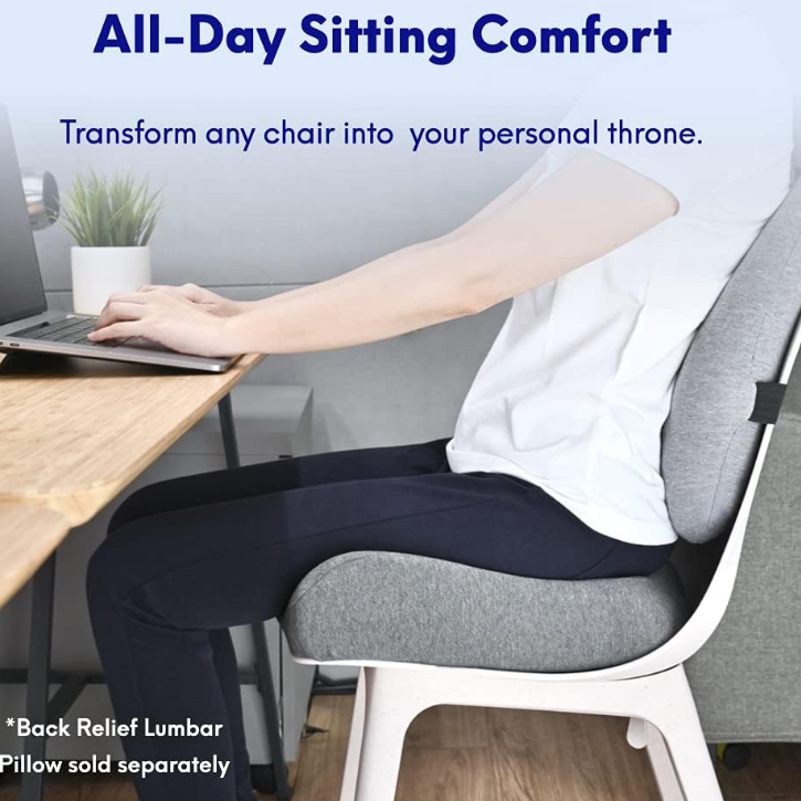 Office Memory Foam Waist Cushion, Buttocks Hemorrhoids Cushion, Chair Seat Cushion, Long-Term Sitting Butt Cushion