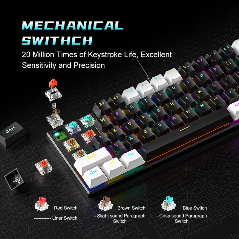 BD61 Mechanical Keyboard RGB Hot-Swappable Wired Gaming Keyboard