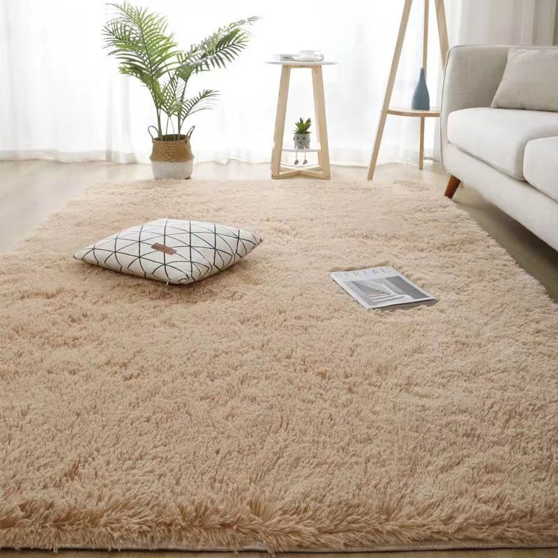 Plush Silk Hair Carpet for Home Bedroom and Living Room